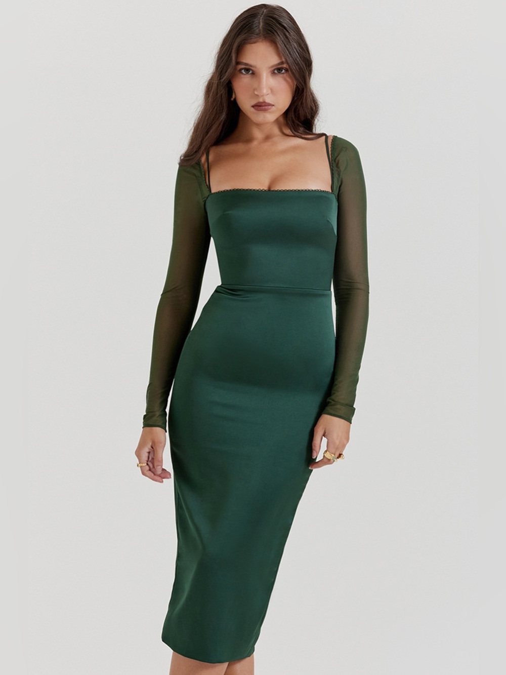 House of CB Emerald Green Midi Dress - Vente B490